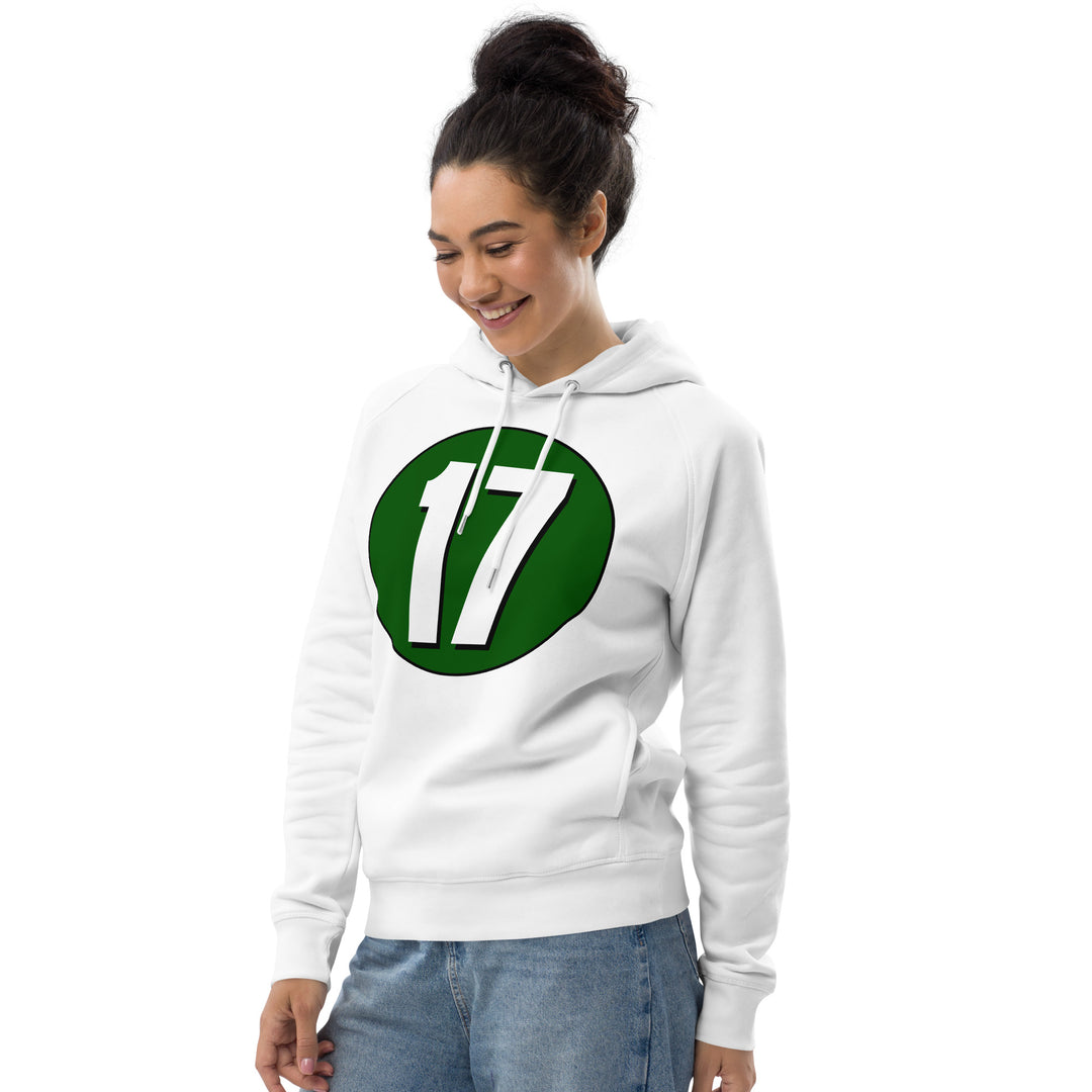 Unisex pullover hoodie: White on Hunter Green 17