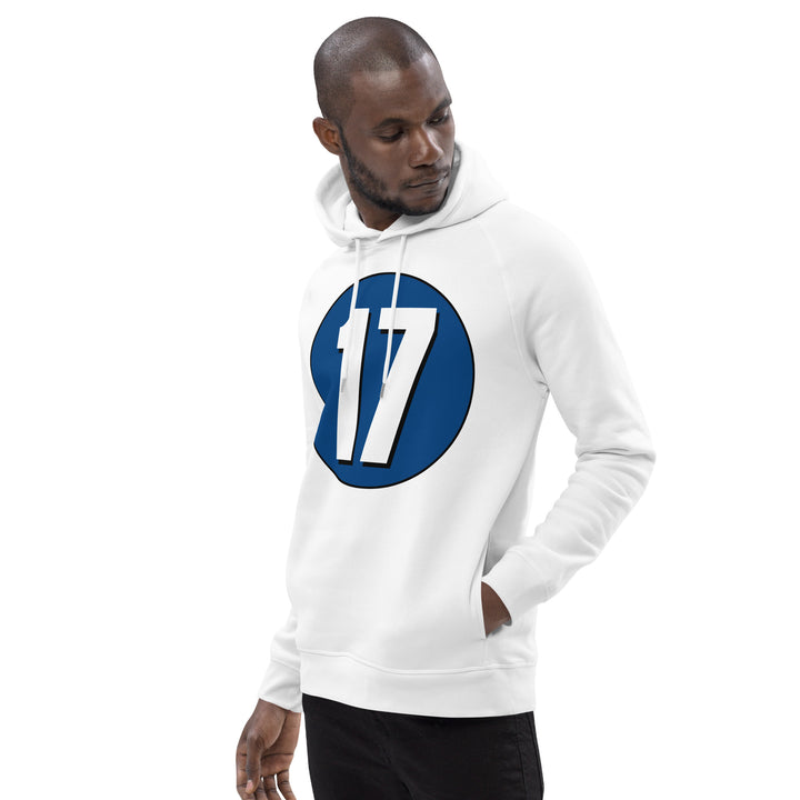 Unisex pullover hoodie: White on Navy Blue 17