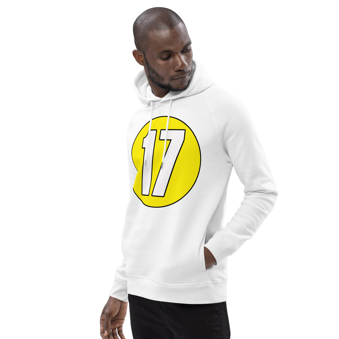 Unisex pullover hoodie: White on Yellow 17