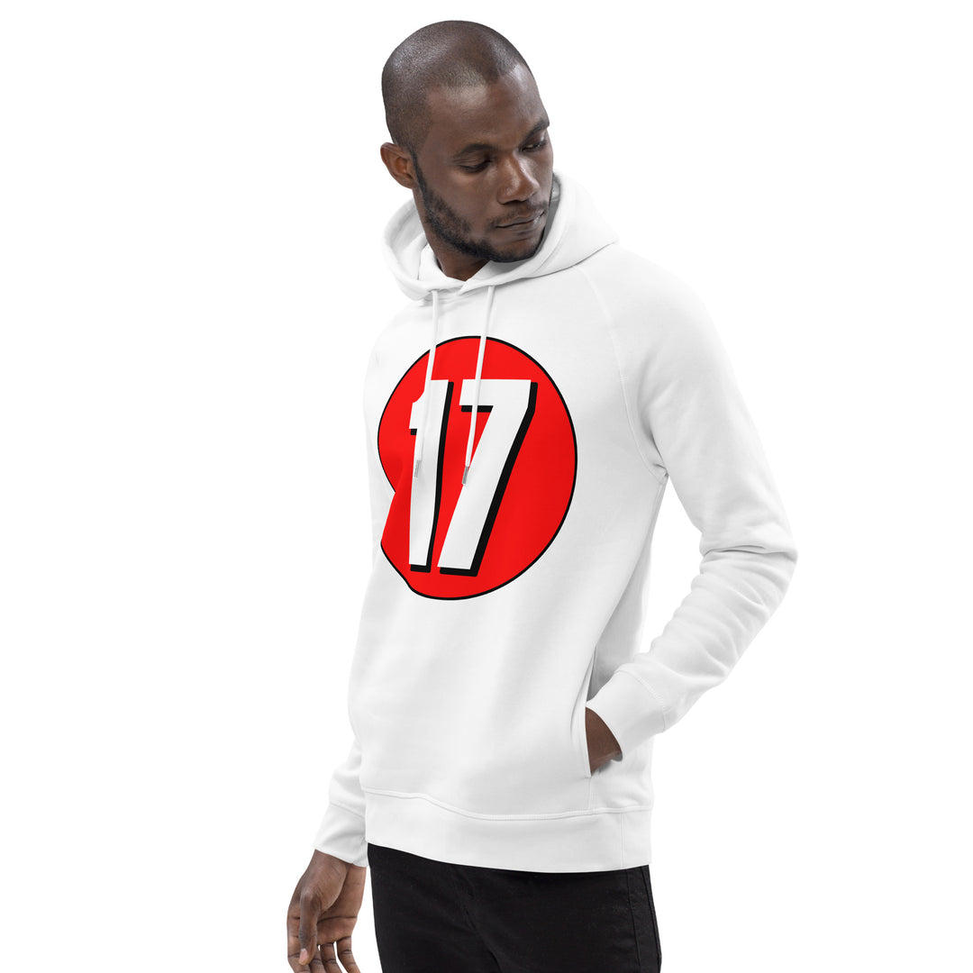 Unisex pullover hoodie: White on Red 17