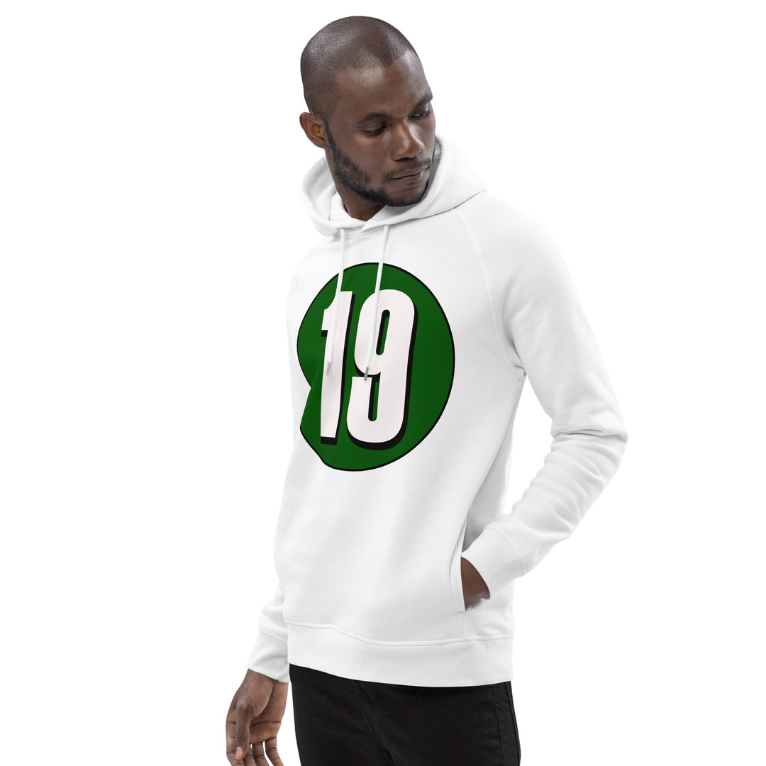 Unisex pullover hoodie: White on Hunter Green 19