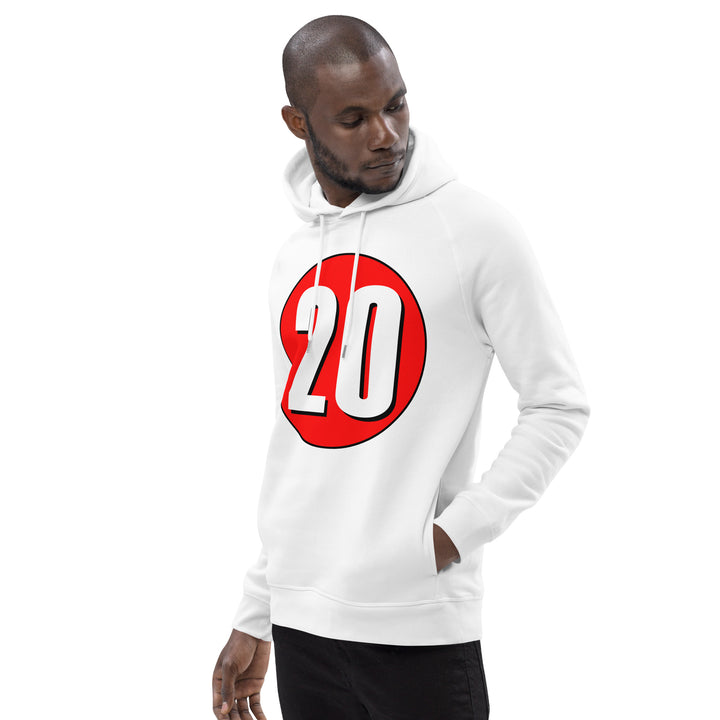 Unisex pullover hoodie: White on Red 20