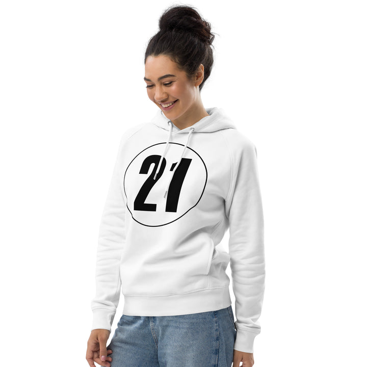 Unisex pullover hoodie: Black on White 21