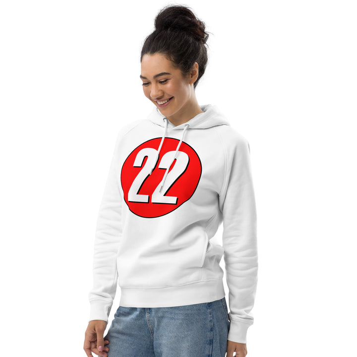 Unisex pullover hoodie: White on Red 22