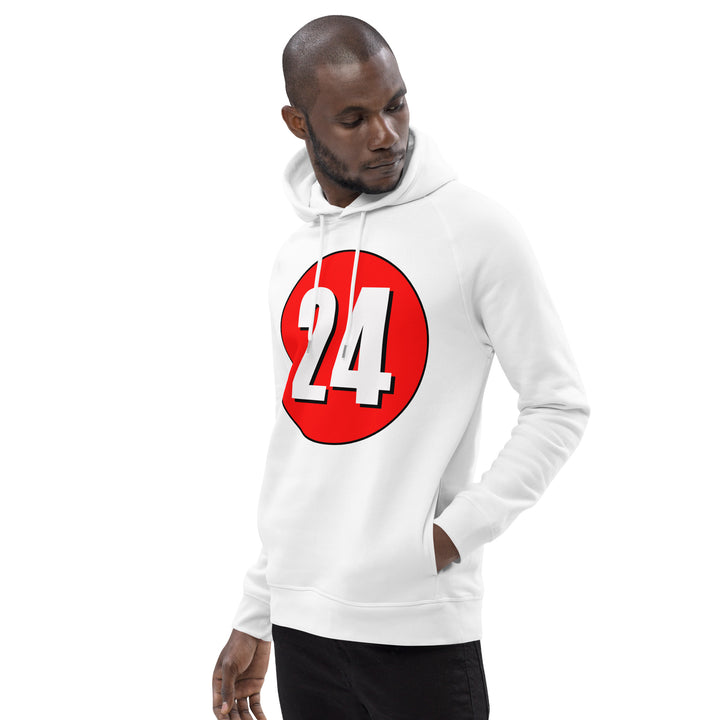 Unisex pullover hoodie: White on Red 24