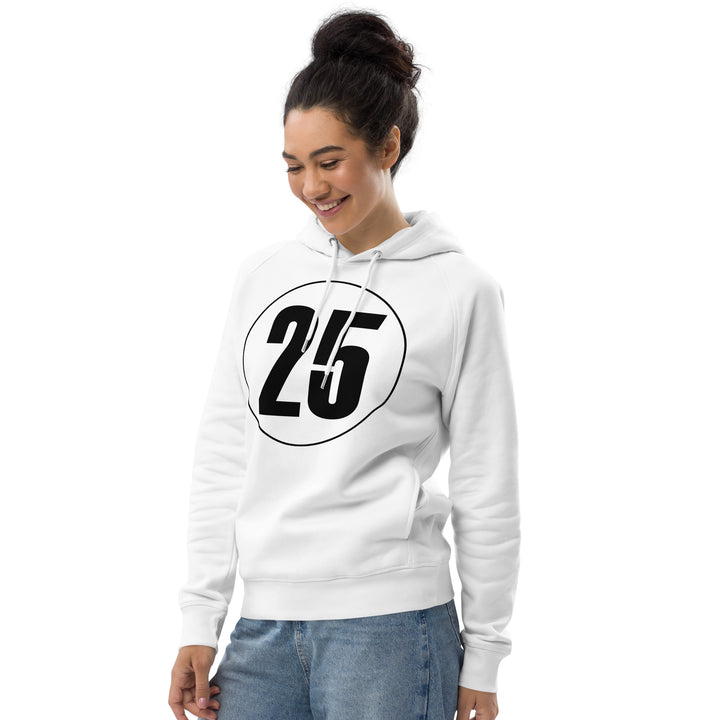 Unisex pullover hoodie: Black on White 25