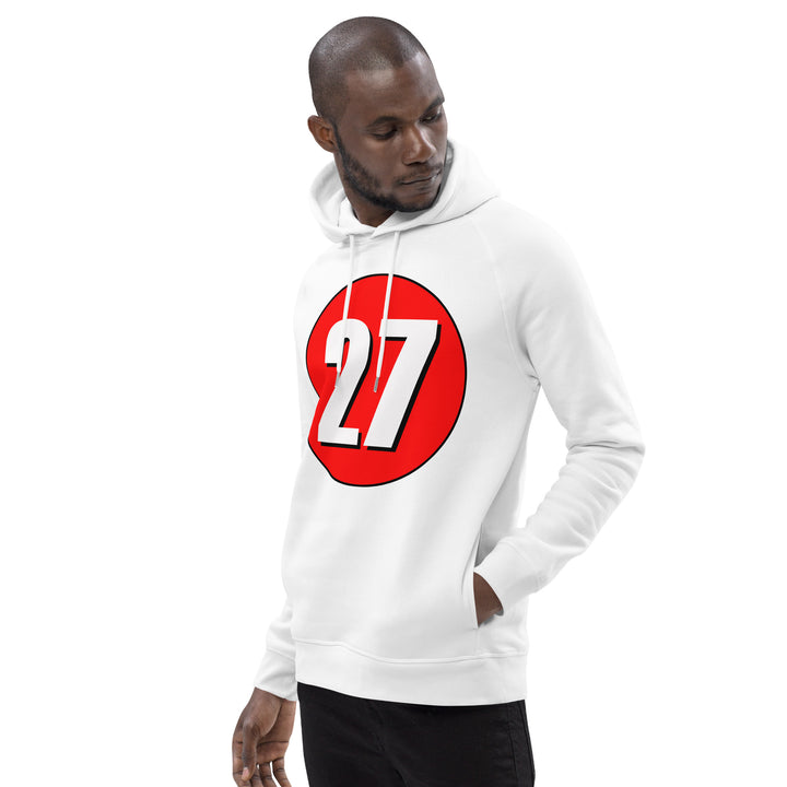 Unisex pullover hoodie: White on Red 27