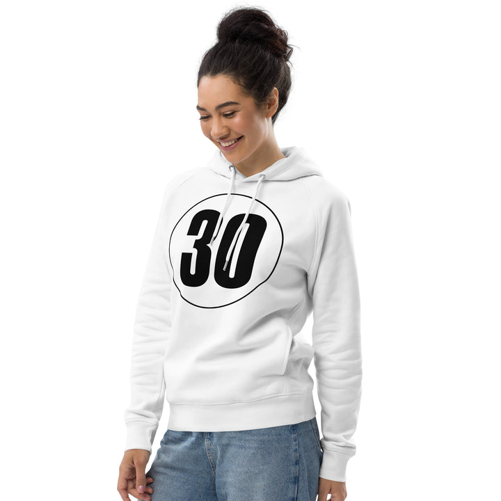 Unisex pullover hoodie: Black on White 30