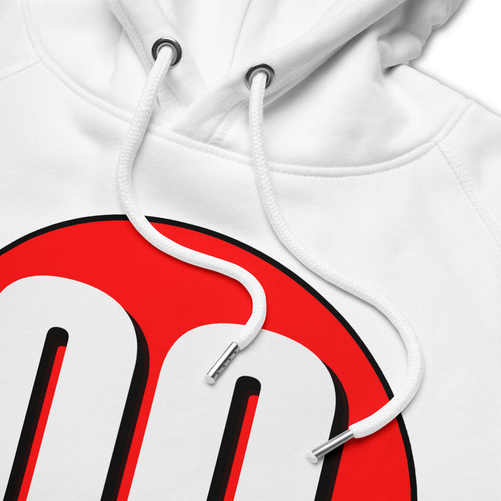 Unisex pullover hoodie: White on Red 00