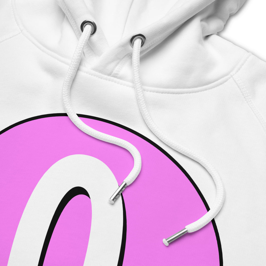 Unisex pullover hoodie: White on Pink 0