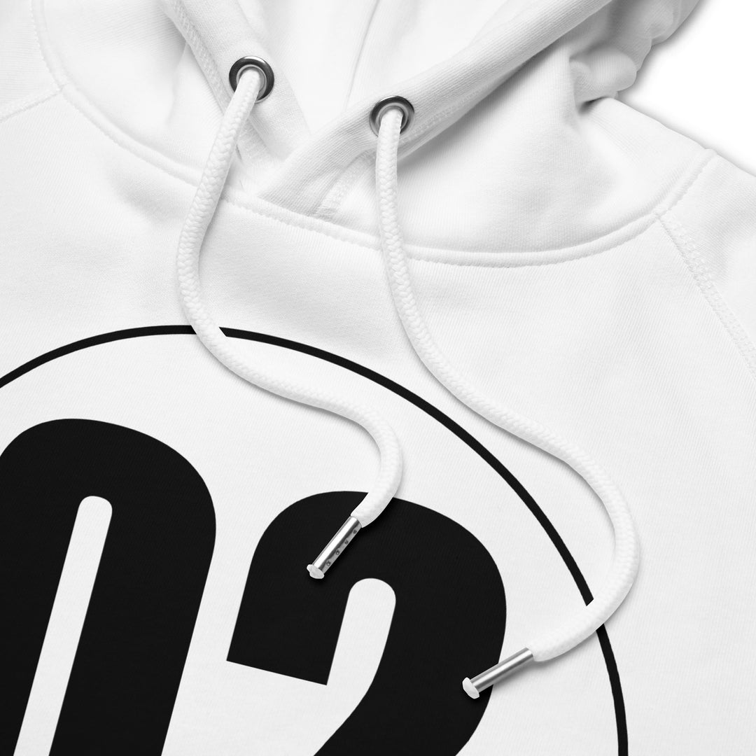 Unisex pullover hoodie: Black on White 02