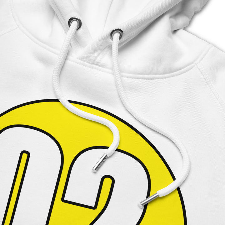 Unisex pullover hoodie: White on Yellow 02