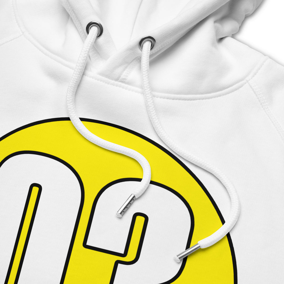 Unisex pullover hoodie: White on Yellow 03