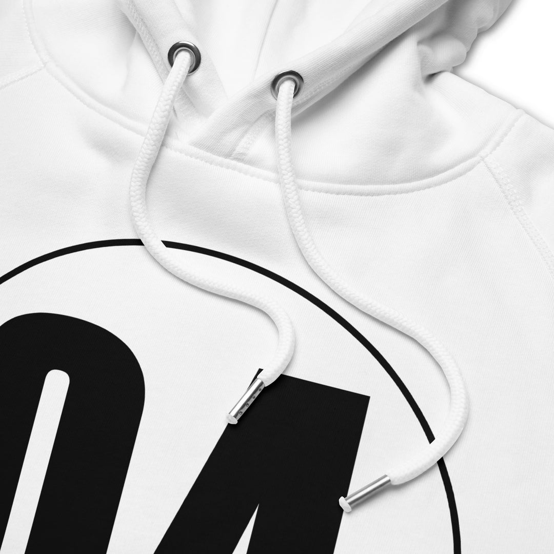 Unisex pullover hoodie: Black on White 04