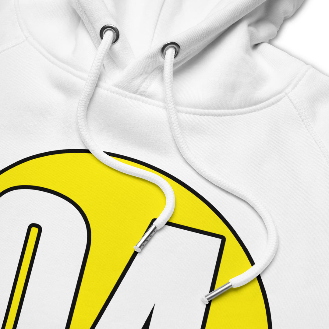 Unisex pullover hoodie: White on Yellow 04