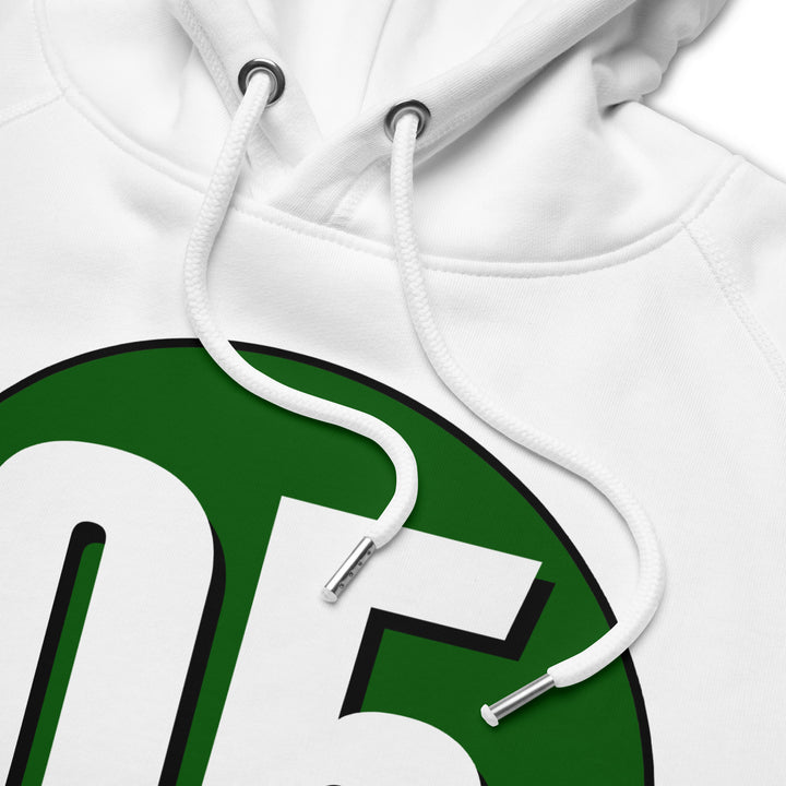 Unisex pullover hoodie: White on Hunter Green 05