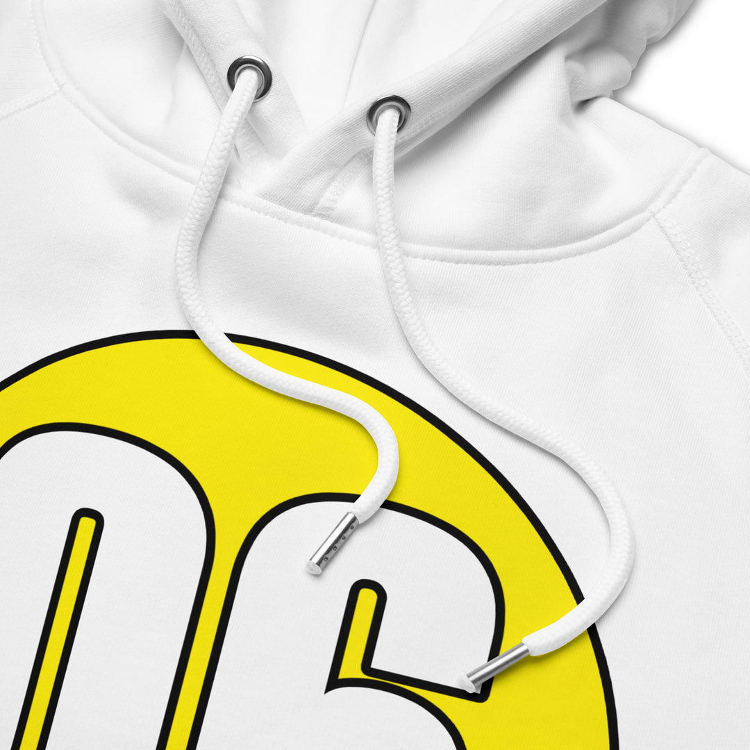 Unisex pullover hoodie: White on Yellow 06