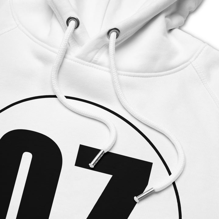 Unisex pullover hoodie: Black on White 07