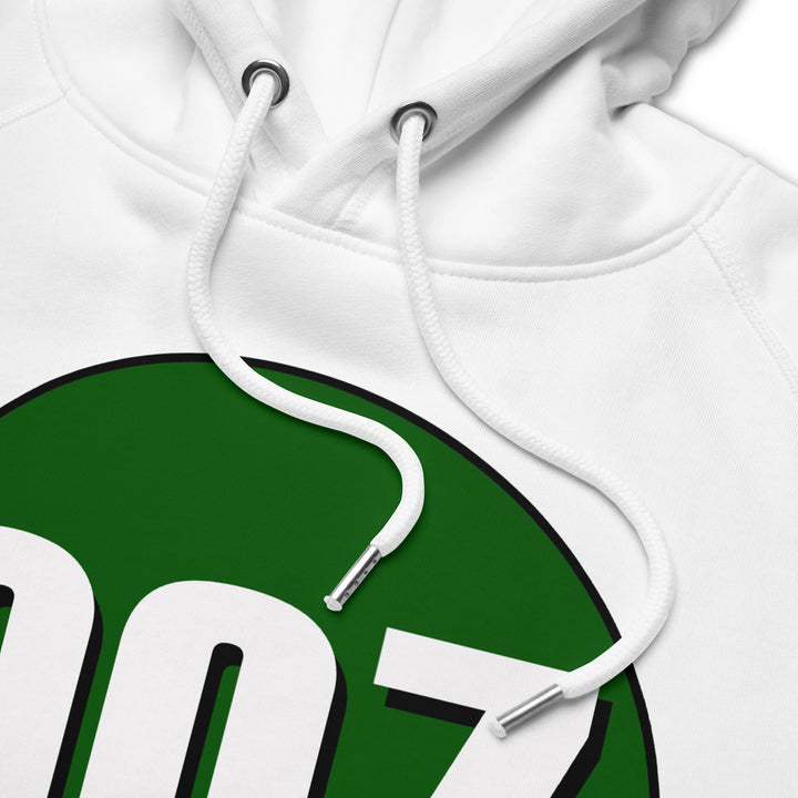 Unisex pullover hoodie: White on Hunter Green 007