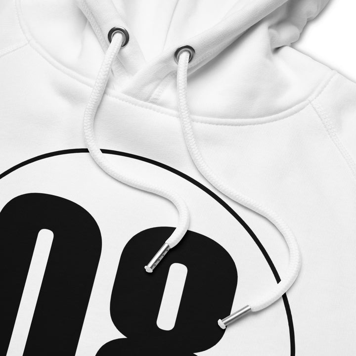 Unisex pullover hoodie: Black on White 08