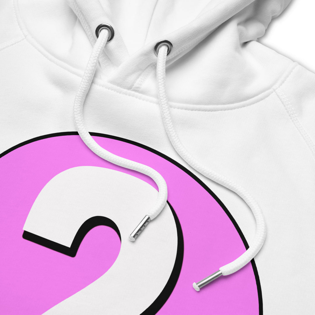 Unisex pullover hoodie: White on Pink 2