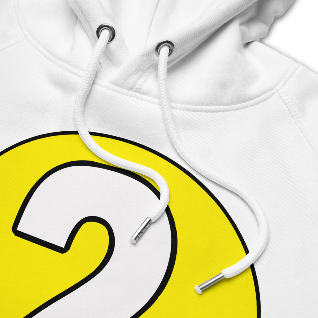 Unisex pullover hoodie: White on Yellow 2