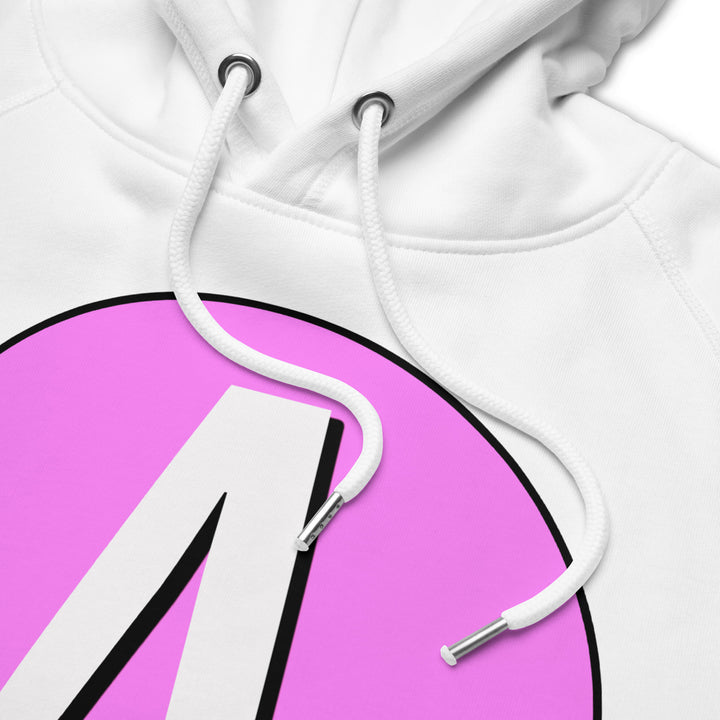 Unisex pullover hoodie: White on Pink 4