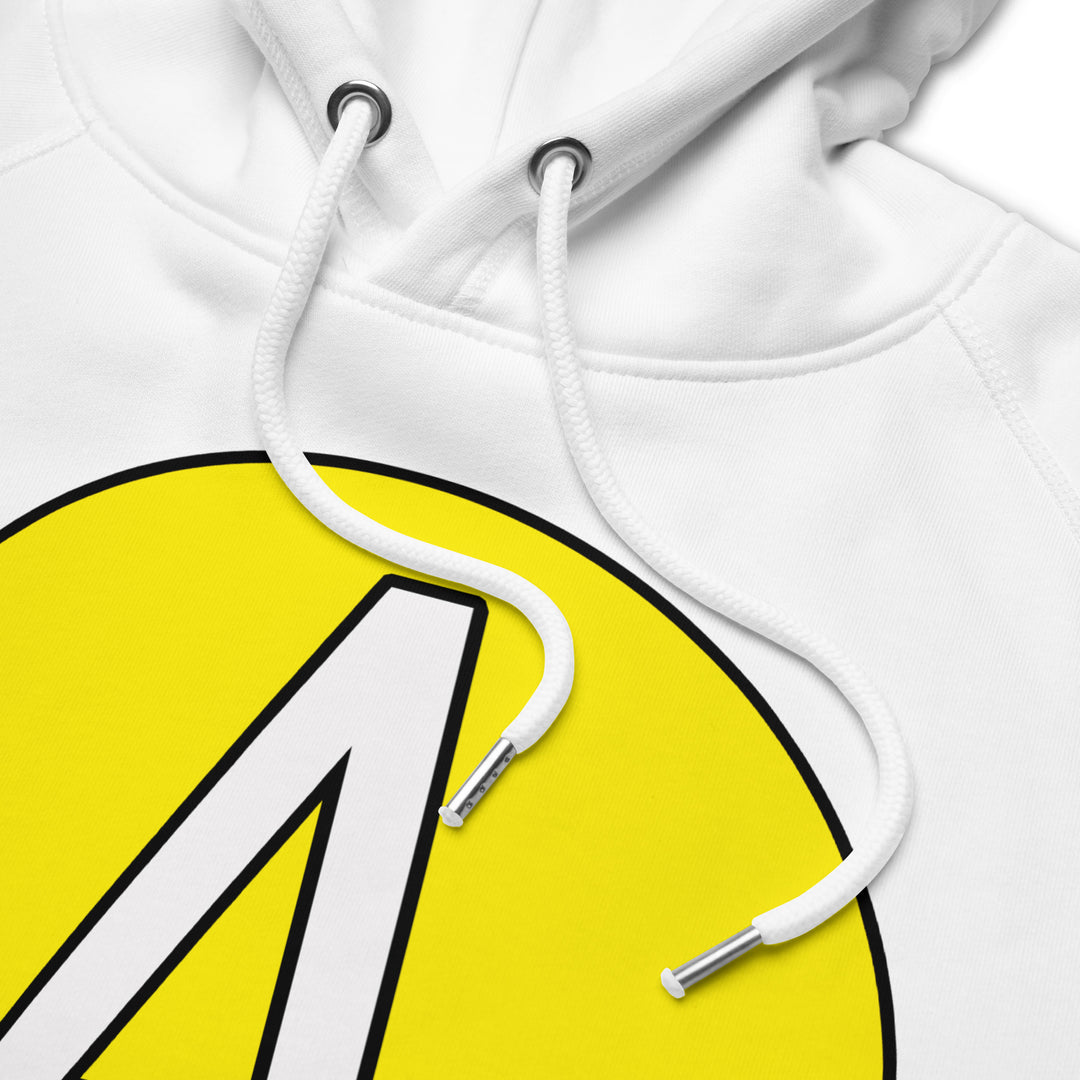 Unisex pullover hoodie: White on Yellow 4