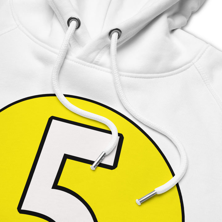 Unisex pullover hoodie: White on Yellow 5