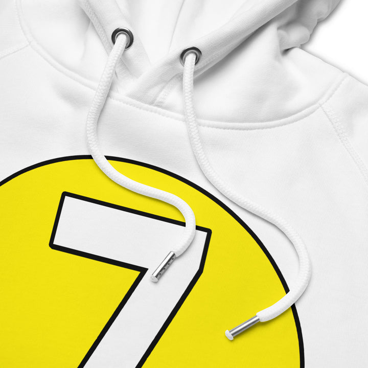 Unisex pullover hoodie: White on Yellow 7