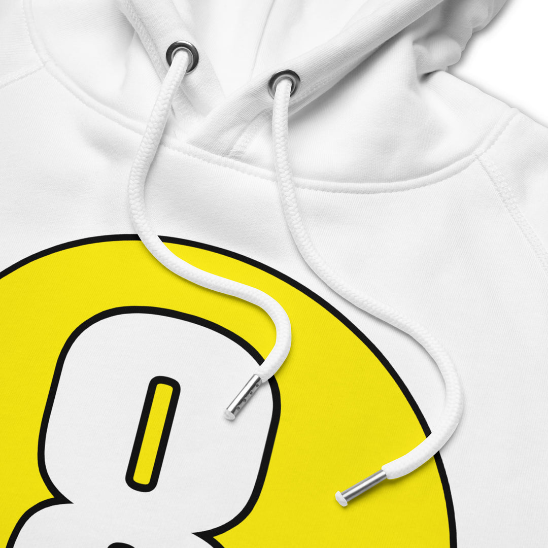 Unisex pullover hoodie: White on Yellow 8