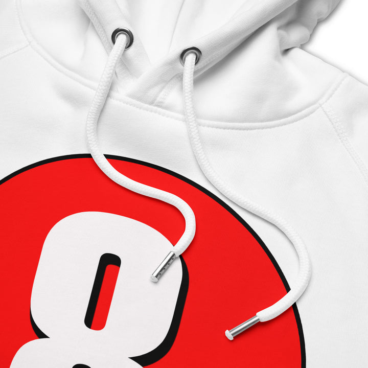 Unisex pullover hoodie: White on Red 8