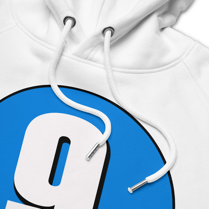 Unisex pullover hoodie: White on Blue 9