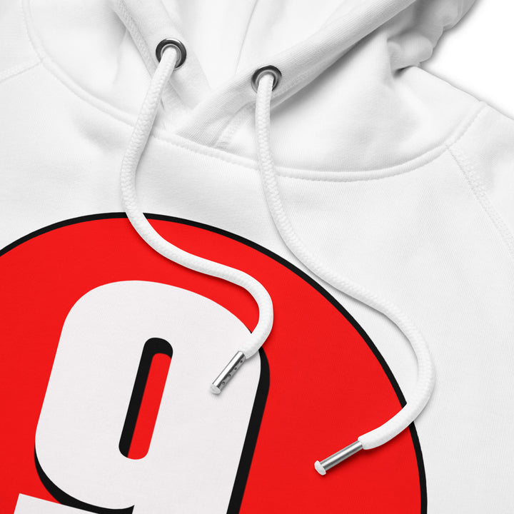 Unisex pullover hoodie: White on Red 9