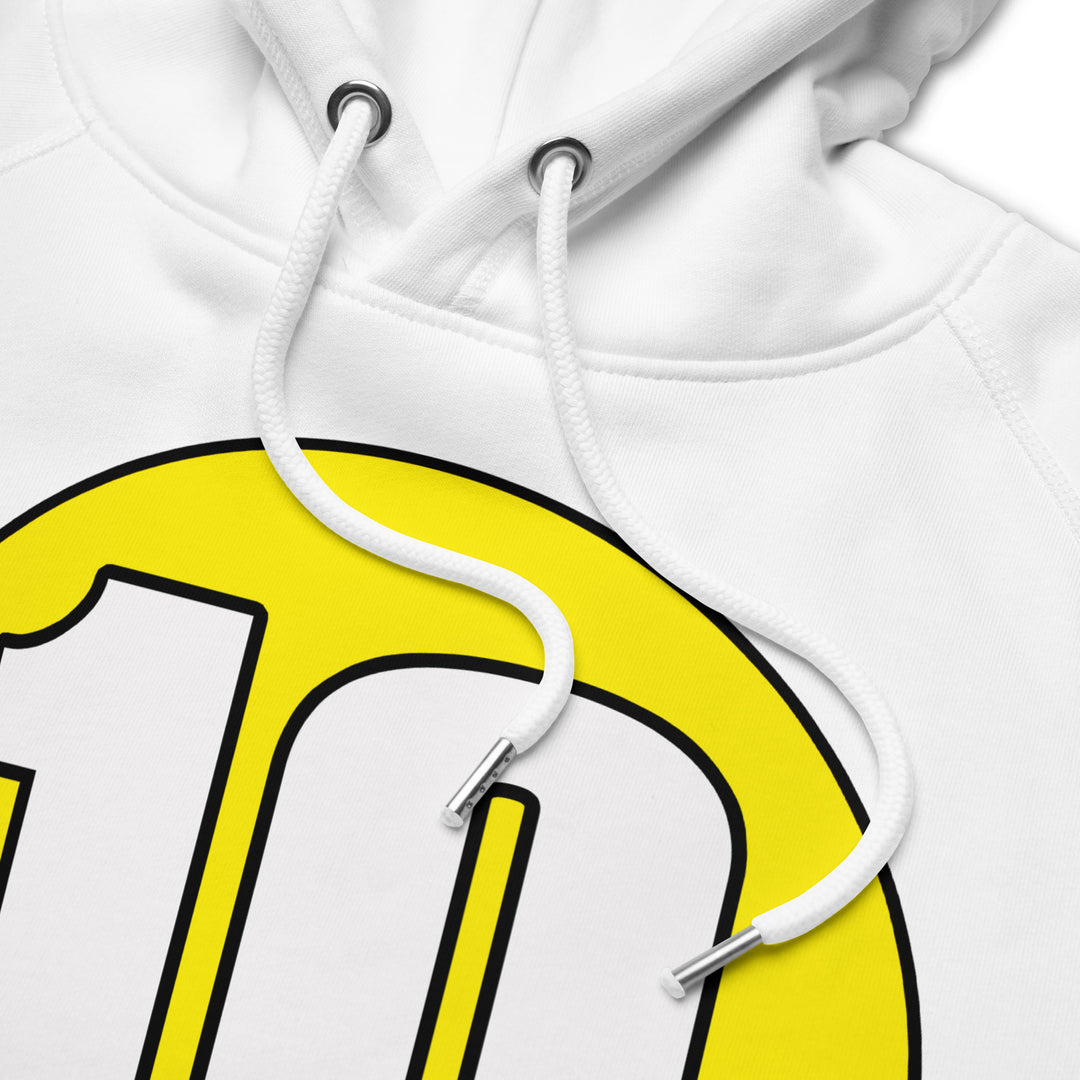 Unisex pullover hoodie: White on Yellow 10