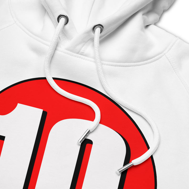 Unisex pullover hoodie: White on Red 10