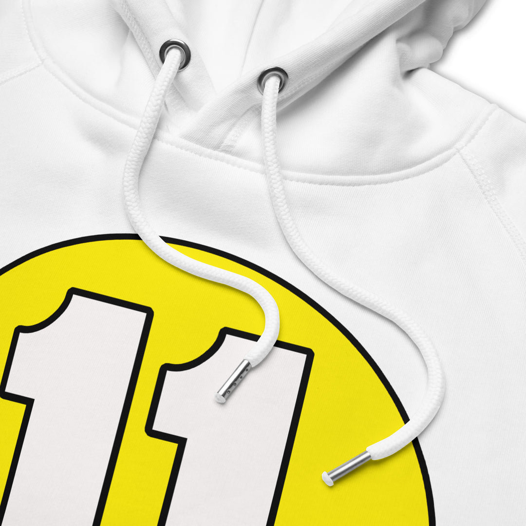 Unisex pullover hoodie: White on Yellow 11