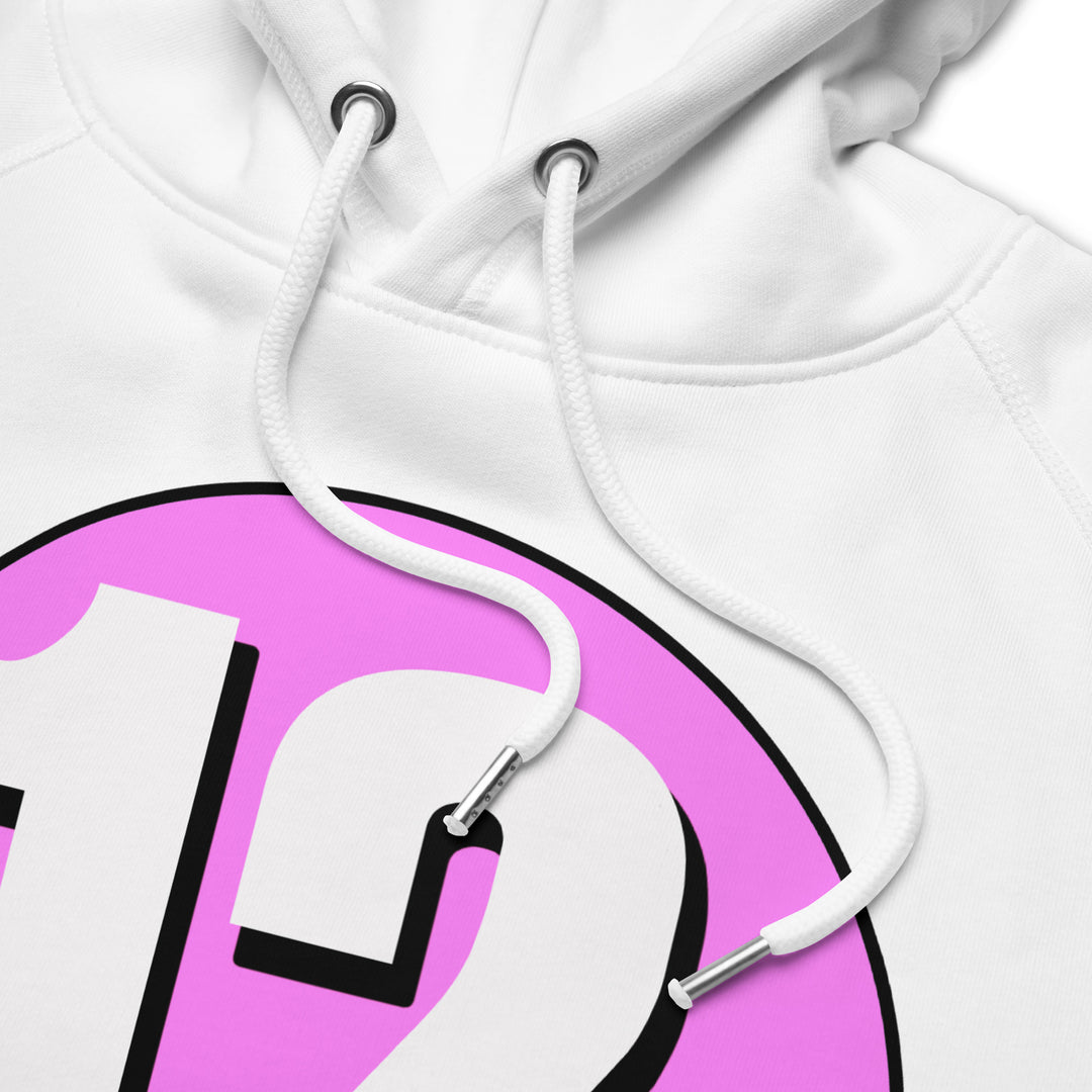 Unisex pullover hoodie: White on Pink 12