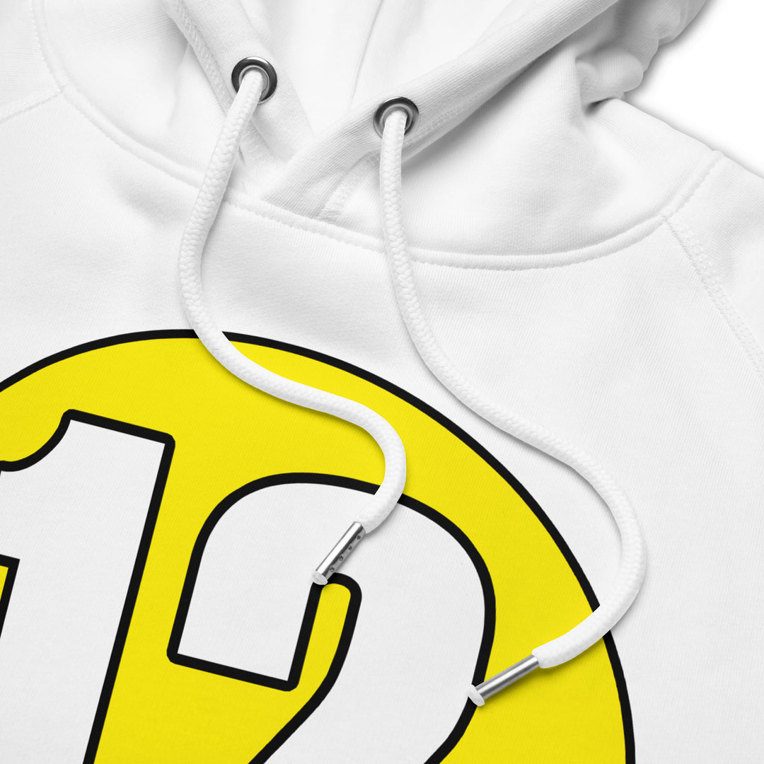 Unisex pullover hoodie: White on Yellow 12