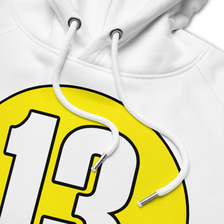 Unisex pullover hoodie: White on Yellow 13