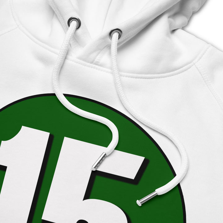 Unisex pullover hoodie: White on Hunter Green 15