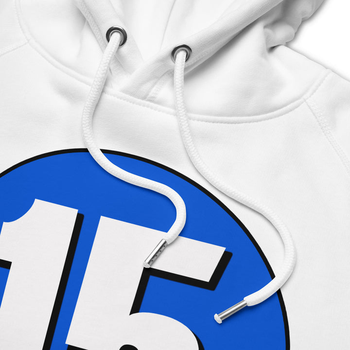 Unisex pullover hoodie: White on Periwinkle 15