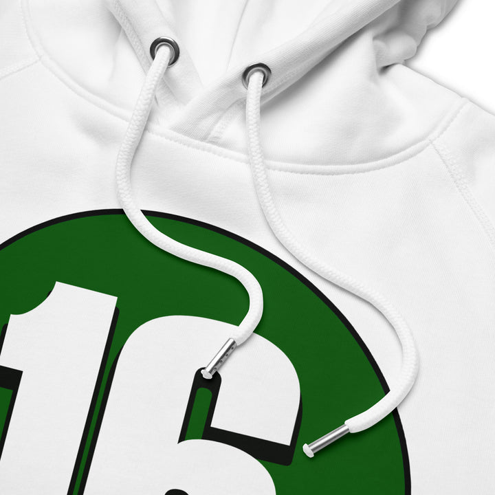 Unisex pullover hoodie: White on Hunter Green 16