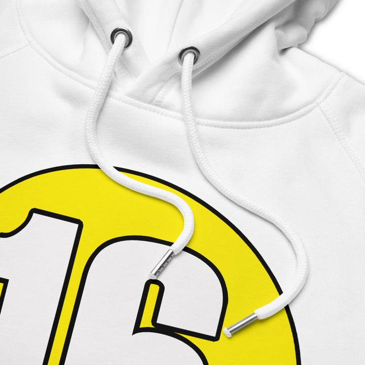 Unisex pullover hoodie: White on Yellow 16