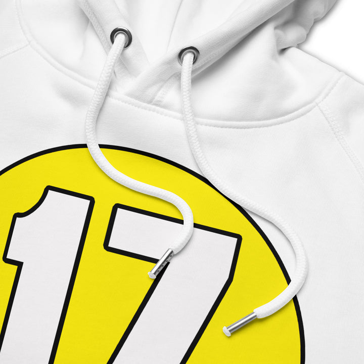 Unisex pullover hoodie: White on Yellow 17