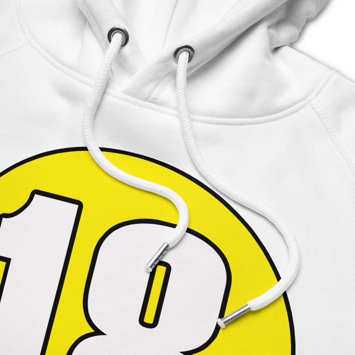 Unisex pullover hoodie: White on Yellow 18