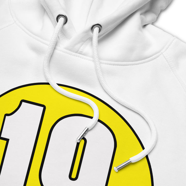 Unisex pullover hoodie: White on Yellow 19