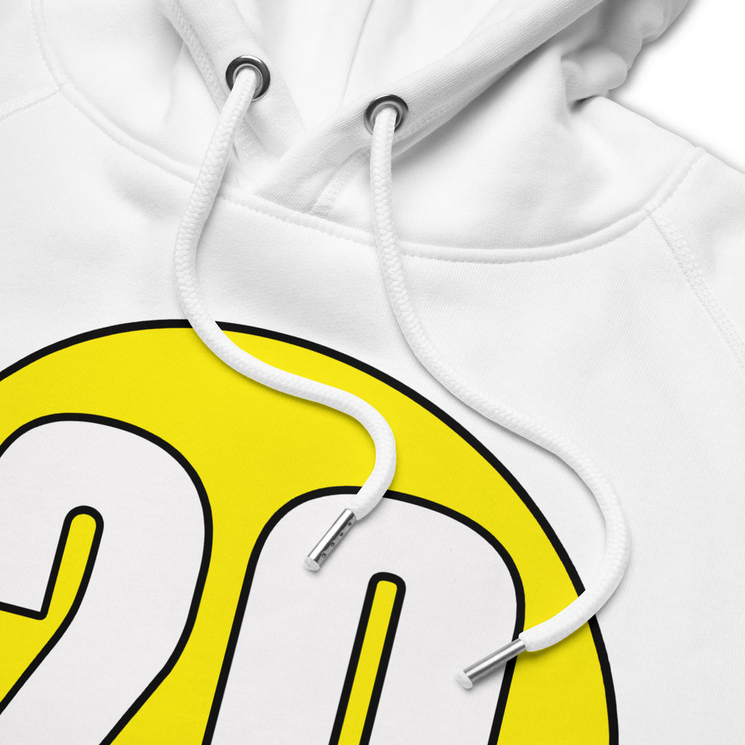 Unisex pullover hoodie: White on Yellow 20