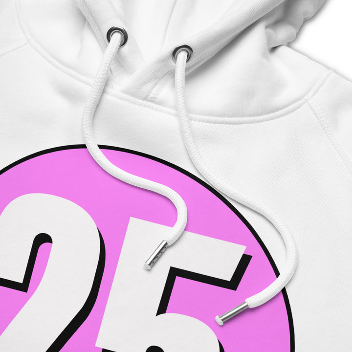 Unisex pullover hoodie: White on Pink 25