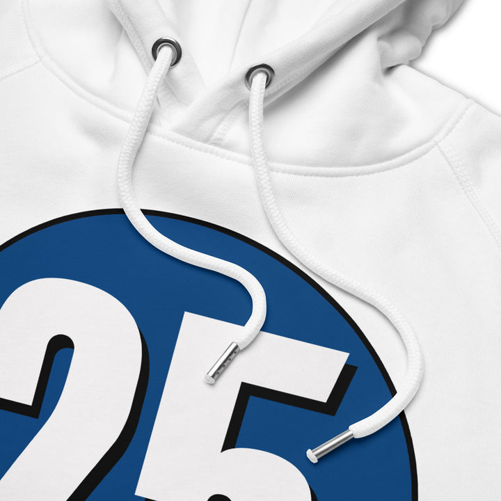 Unisex pullover hoodie: White on Navy Blue 25